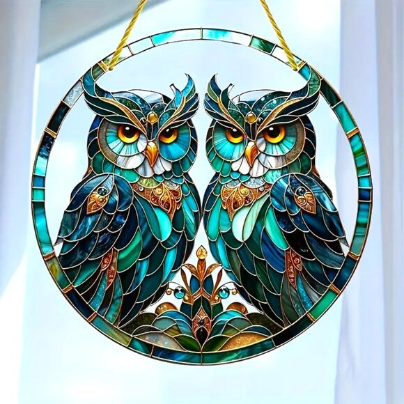 Owl Suncatcher Fantasy Friends Hanging Chain Colorful In/Outdoor Window Gift New - Picture 1 of 3